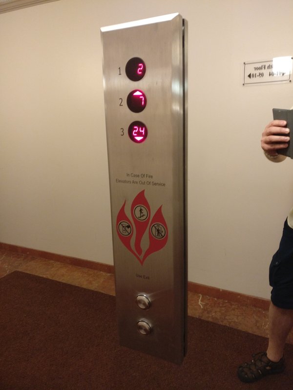 call buttons and status indicators
